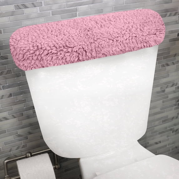 HOME WEAVERS Waterford Collection Cotton Toilet Tank Cover, 10" x 22", Pink