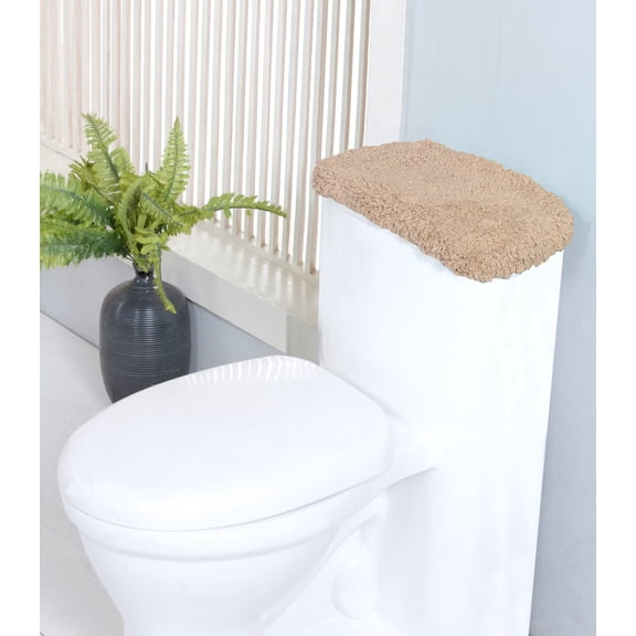 Home Weavers Classy Bathmat Collection 100% Cotton Tufted Bath Rug, Extra Soft and Absorbent Bath Rugs, Machine Wash Dry, bath rugs for Bathroom Floor, 10" x 22" Tank Cover, Linen