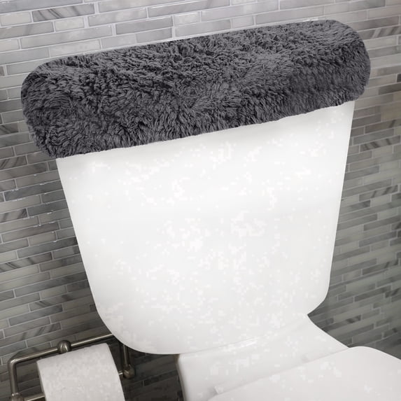 HOME WEAVERS Waterford Collection Cotton Toilet Tank Cover, 10" x 22", Gray