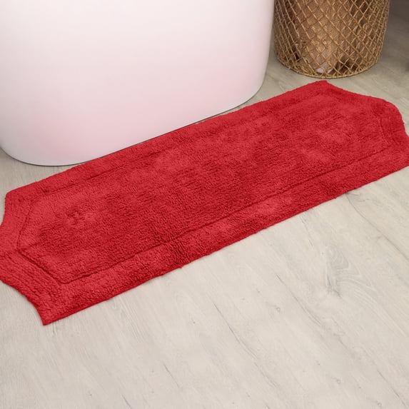 HOME WEAVERS Waterford Collection Cotton Bath Runner Rug, 22" x 60", Red