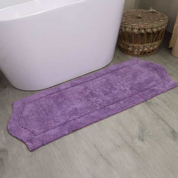 HOME WEAVERS Waterford Collection Cotton Bath Runner Rug, 22" x 60", Purple
