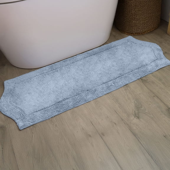HOME WEAVERS Waterford Collection Bathroom Rug 100% Cotton Tufted Bath Rug, Extra Soft and Absorbent Bath Rugs, Non-Slip Bath Mats, Machine Washable bath rugs for Bathroom, 22"x60" Runner, Blue