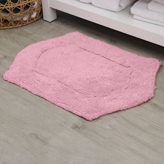 HOME WEAVERS Waterford Collection Cotton Tufted Bath Rug, 24" x 40", Pink