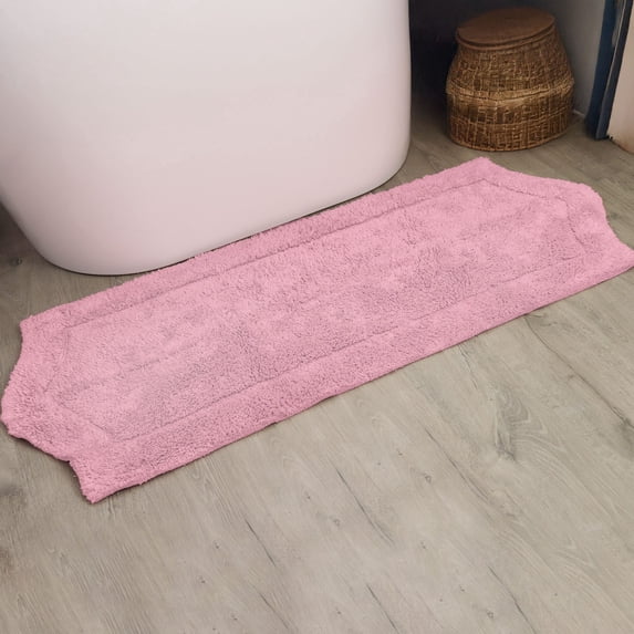 HOME WEAVERS Waterford Collection Cotton Bath Runner Rug, 22" x 60", Pink