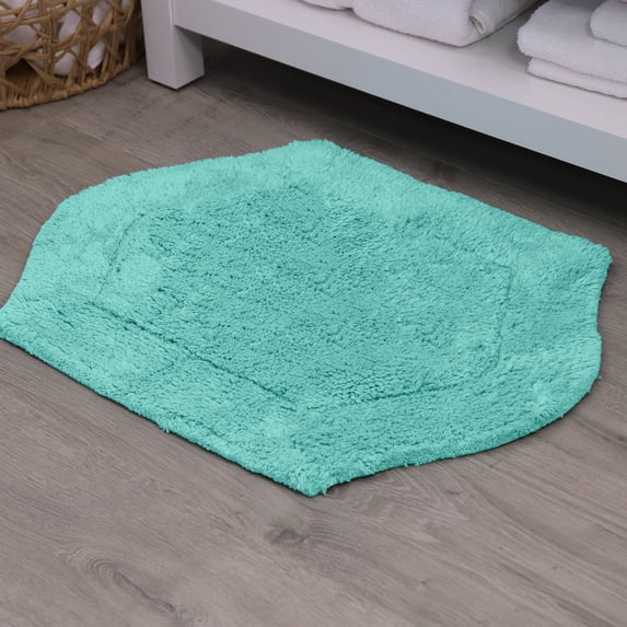 HOME WEAVERS Waterford Collection Bathroom Rug 100% Cotton Tufted Bath Rug, Soft Absorbent Bath Rugs, Non-Slip Plush Bath Rug, Machine Wash Dry, bath Rugs , 24"x40" Rectangle, Turquoise