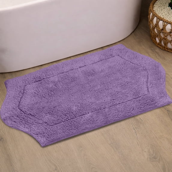 HOME WEAVERS Waterford Collection Cotton Tufted Bath Rug, 21" x 34", Purple