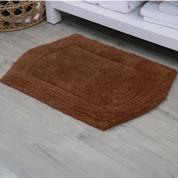 HOME WEAVERS Waterford Collection Cotton Tufted Bath Rug, 24" x 40", Chocolate