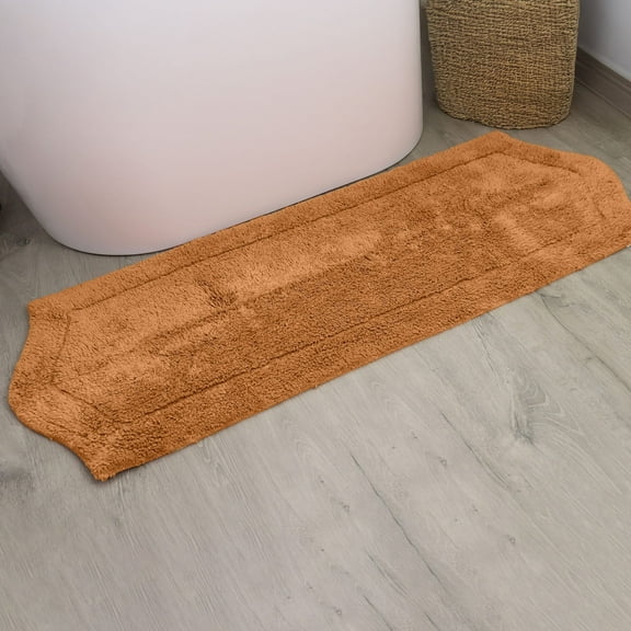 HOME WEAVERS Waterford Collection Bathroom Rug 100% Cotton Tufted Bath Rug, Soft and Absorbent Bath Rugs, Non-Slip Plush Bath Rug, Machine Wash, bath Rug for Bathroom, 22"x60" Runner, Terracotta