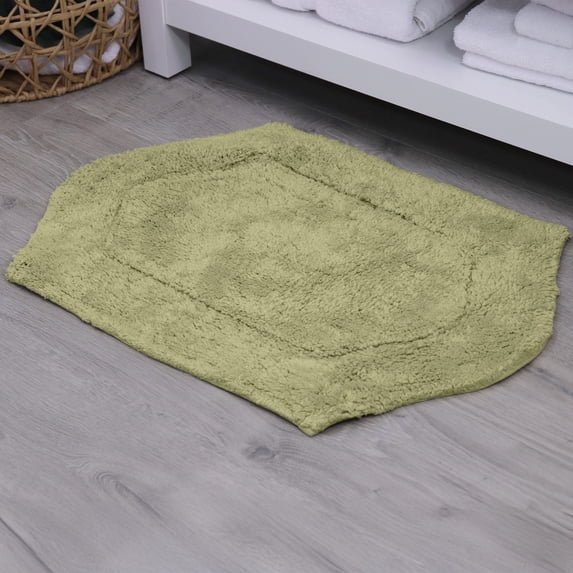 HOME WEAVERS Waterford Collection Cotton Tufted Bath Rug, 17" x 24", Green