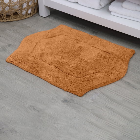 HOME WEAVERS Waterford Collection Cotton Tufted Bath Rug, 24" x 40", Terracotta