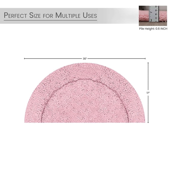 HOME WEAVERS Waterford Collection Cotton Slice Rug, 17" x 30", Pink