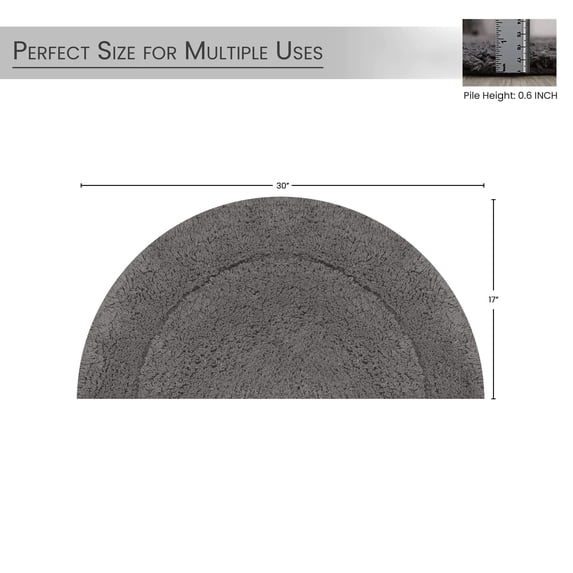 HOME WEAVERS Waterford Collection Cotton Slice Rug, 17" x 30", Gray