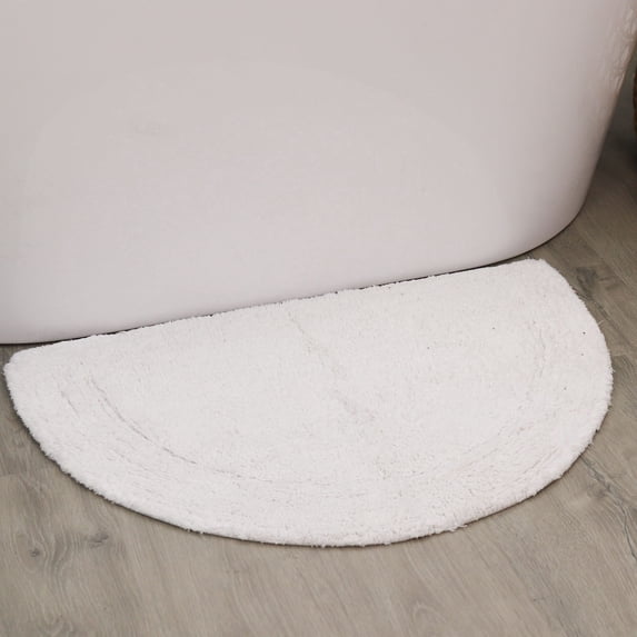 HOME WEAVERS Waterford Collection Cotton Slice Rug, 17" x 30", White