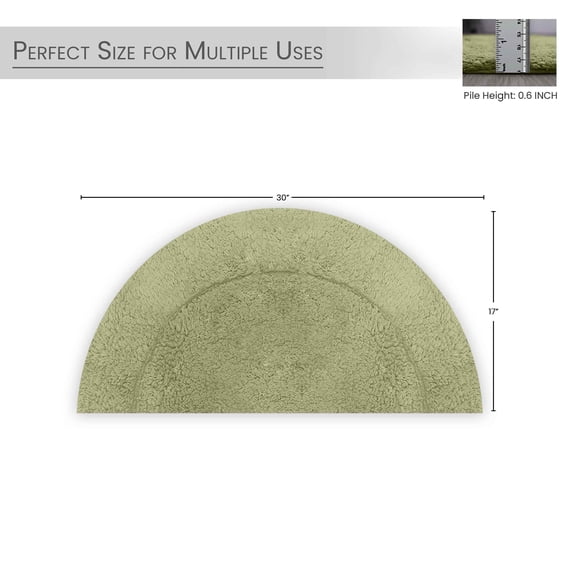 HOME WEAVERS Waterford Collection Cotton Slice Rug, 17" x 30", Green
