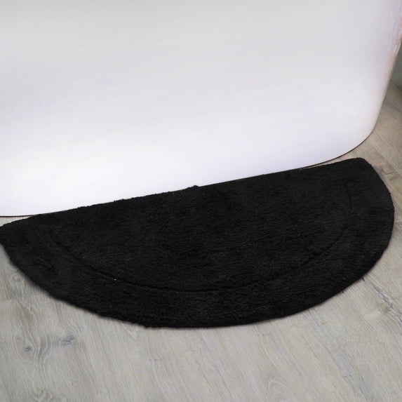 HOME WEAVERS Waterford Collection Cotton Slice Rug, 17" x 30", Black