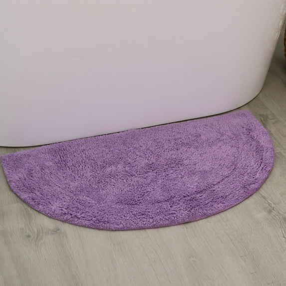 HOME WEAVERS Waterford Collection Bathroom Rug 100% Cotton Tufted U Shape Slice Rug, Soft Absorbent Bath Rugs, Non-Slip Bath Rug, Machine Wash Dry, bath Rugs , 17"x30" Slice Rug, Purple