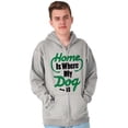 thumbnail image 1 of Home Where Dog Pet Owner Canine Love Zip Up Hoodie Men's Women's Brisco Brands X, 1 of 5