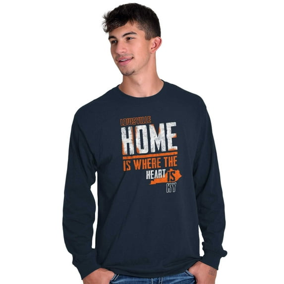 Home Where the Heart Is Kentucky Long Sleeve TShirt Men Women Brisco Brands S