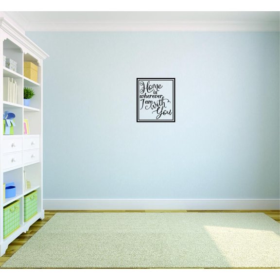 Home Is Wherever I Am With You Vinyl Wall Decal for Home - Together Appear Brush Soap Hands Life Cute Wall Décor Bedroom Living Room Entry - Removable High Tact - Size: 24 In x 36 In