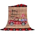 thumbnail image 1 of Home is Wherever Mom is Super Soft Throw Blankets Mothers Day Decorations Farmhouse Red Truck Fluffy Fuzzy Flannel Bed Blanket Decorative for Home Sofa Couch Chair Living Bedroom,50x60 in, 1 of 6