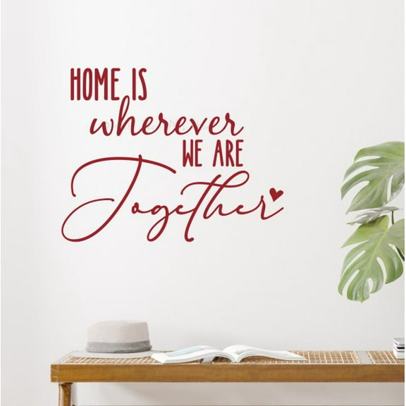 Home Wherever We Are Together RV Camper Decor Wall Decal Vinyl Lettering Sticker Quote 23x18-Inch Red