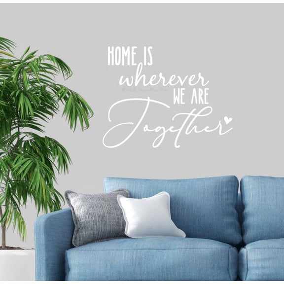 Home Wherever We Are Together RV Camper Decor Wall Decal Vinyl Lettering Sticker Quote 23x18-Inch White