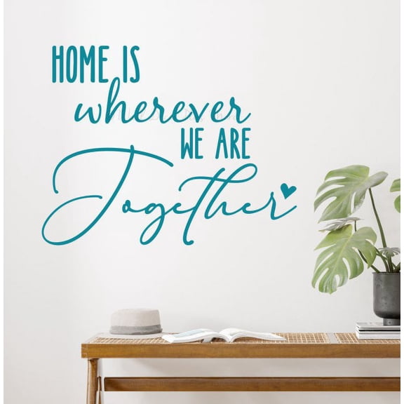 Home Wherever We Are Together RV Camper Decor Wall Decal Vinyl Lettering Sticker Quote 30x23-Inch Teal