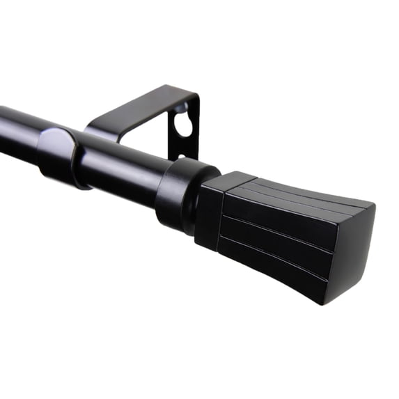 Home Window Decorative Flare Curtain Rod 28-48 inch - Black