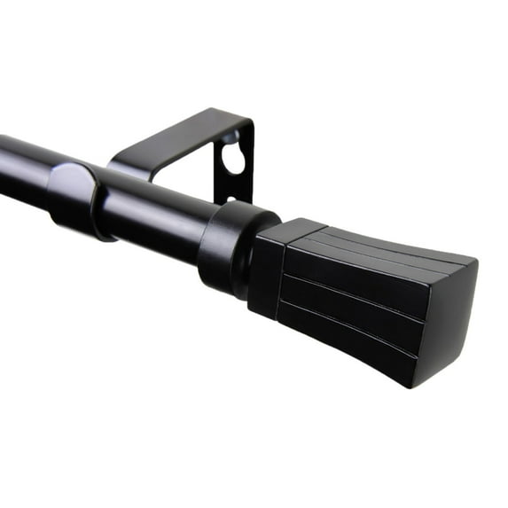 Home Window Decorative Flare Curtain Rod 84-120 inch - Black
