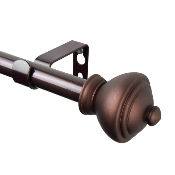 Home Window Decorative Savannah Curtain Rod 28-48 inch - Cocoa