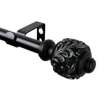 Home Window Decorative Tilly Curtain Rod 84-120 inch - Black