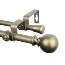 Home Window Luna Double Curtain Rod 84-120 inch - Antique Gold