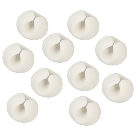 Home Wire Clips Desktop Cord 10 Pcs Cable Manager Bracket Organizer Wall Pass Winder Organizers White Office