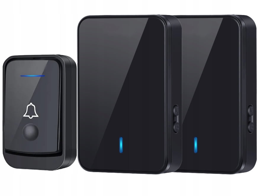 Home Wireless Doorbell No Wiring Doorbell with 2 Receivers Battery Powered