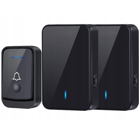 Home Wireless Doorbell No Wiring Doorbell with 2 Receivers Battery Powered