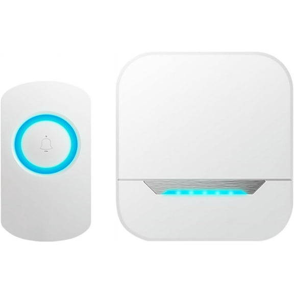 Home Wireless Doorbell, Plug in A Drag A AC Villa Remote Control Electronic Door Chime for The Elderlycaller Smart Home Hub, Large, White