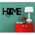 thumbnail image 1 of Home With Cat silhouette Wall Decal Vinyl Sticker Lettering Art, 23x12-inch, Black, 1 of 6