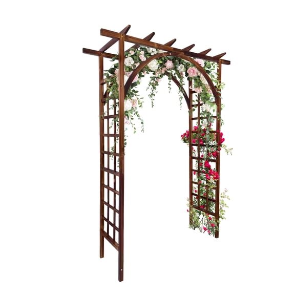 Home Wooden Arbor Trellis 85 in Wooden Garden Arbor,Solid Fir Wood Trellis for Plant Climbing,Wedding Ceremony Decoration Pergola for Garden Backyard,Lawn