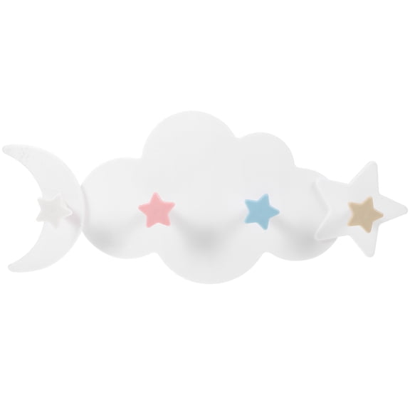 Home Wooden Coats Hangers Cloud Shape Hanging Hook Punch Free Wall-mounted Hook