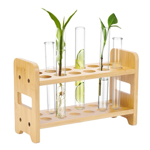 Home Wooden Test Tube Vial Shot Glasses Holder Rack Great as Pen Stand Rack Only Glass Tubes NOT Included 12 Tube Capacity (10/11" (27mm') Holes DIY Making