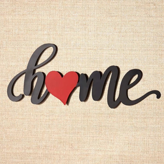 Home Word Sign - Wall Art with Heart - Farmhouse Decor with Sentiment