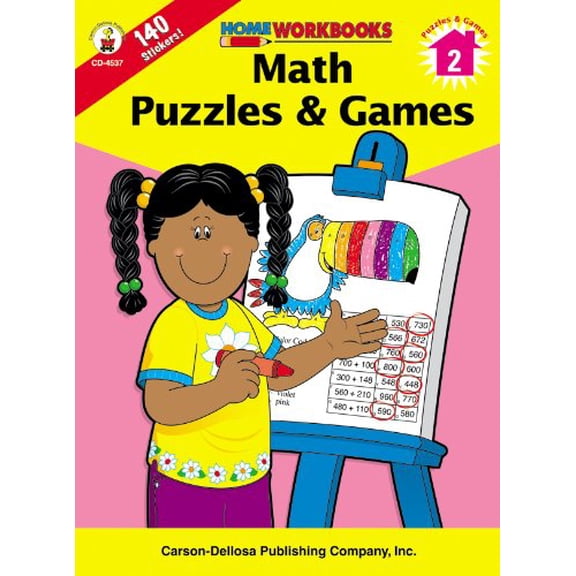 Pre-Owned Math Puzzles & Games, Grade 2 (Home Workbooks) Paperback