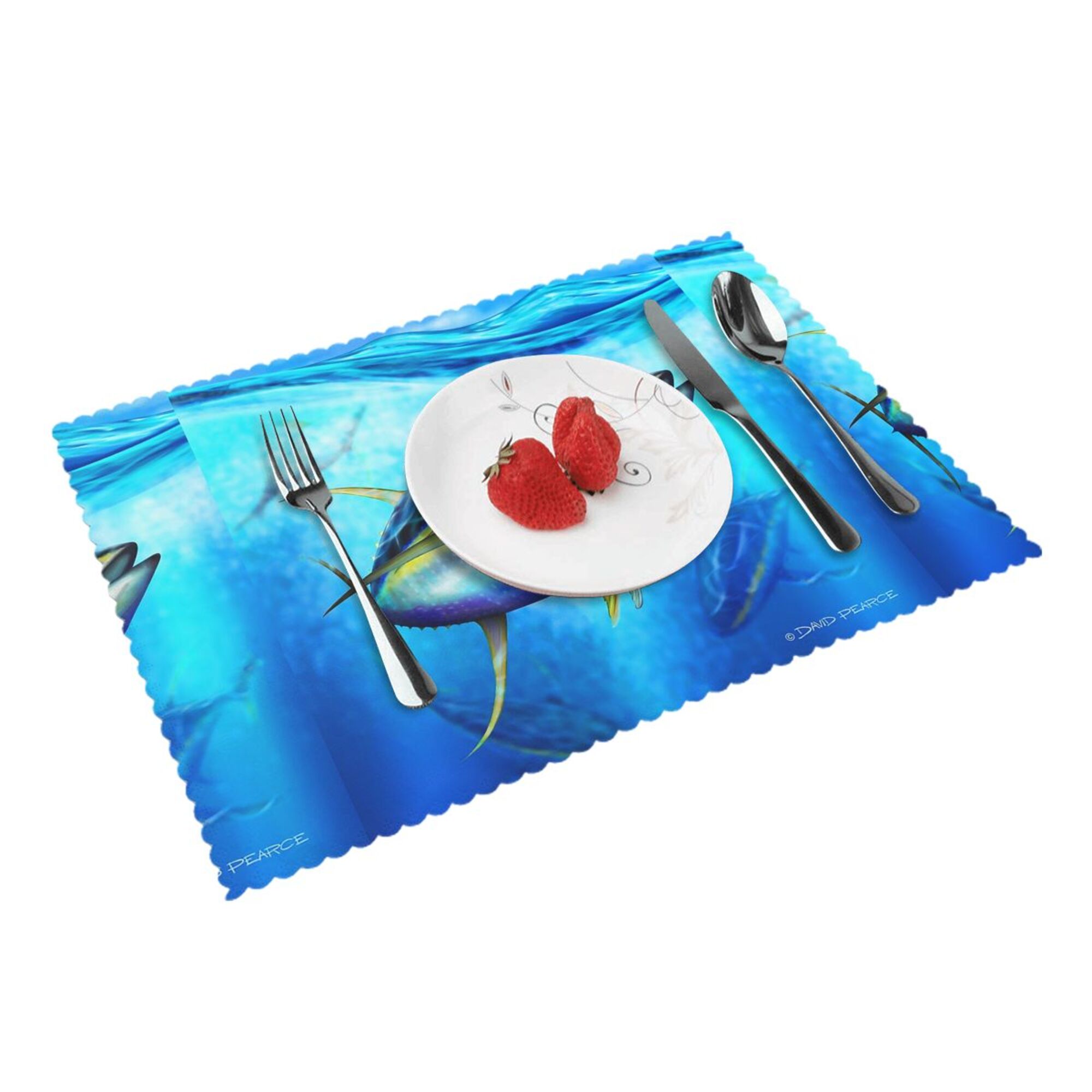 Home Yellowfin Tuna Placemats Set Of 4 Washable Wipeable Place Mats