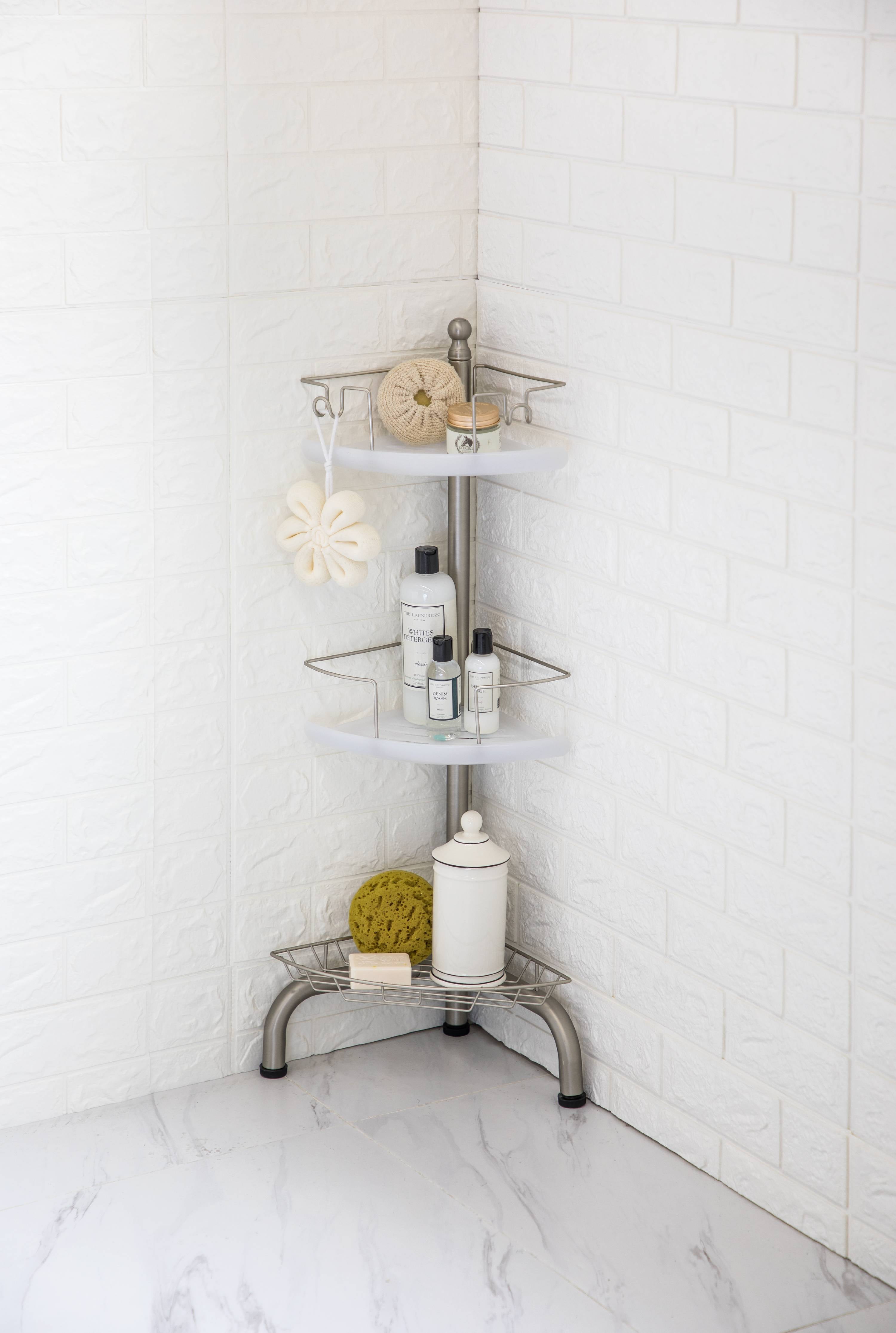 3-Tier Chrome Shower Caddy With Suction Fix - Home Store + More