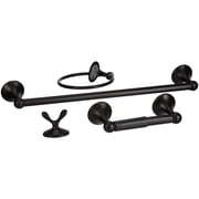 Home Zone 4-Piece Steel Bath Hardware Set, Bronze Finish