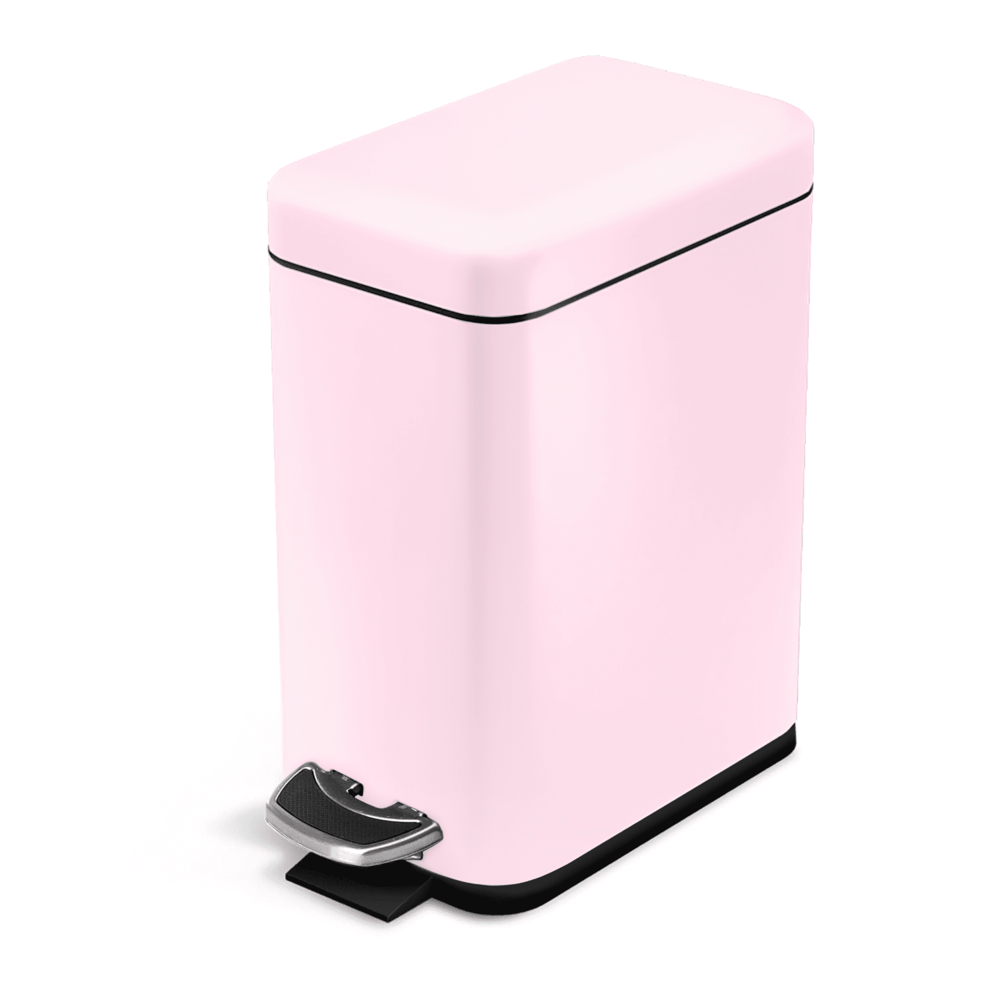 Matte Pink Stainless Steel 1.3 Gallon Bathroom Trash Can