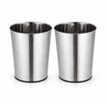 thumbnail image 1 of Home Zone Living 1.5 Gallon Round Open Top Wastebasket, Stainless Steel, Silver, 2 Pack with Trash Bags, 1 of 7