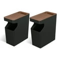 thumbnail image 1 of Home Zone Living 2-Pack 2 Gallon Small Trash Can, Slim Rectangular Wastebasket with Wood Grain Cover, 1 of 8