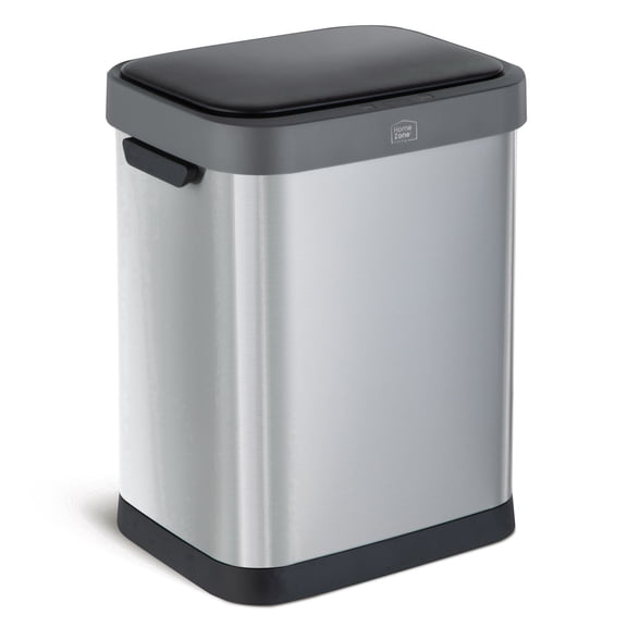 Home Zone Living 11 Gallon Sensor Kitchen Trash Can with Motion Sensor Lid and Touch Controls, Stainless Steel, Silver