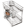 thumbnail image 1 of Home Zone Living 11” Width x 20” Depth 2 Shelves Pull Out Storage Organizer, Silver, 1 of 10